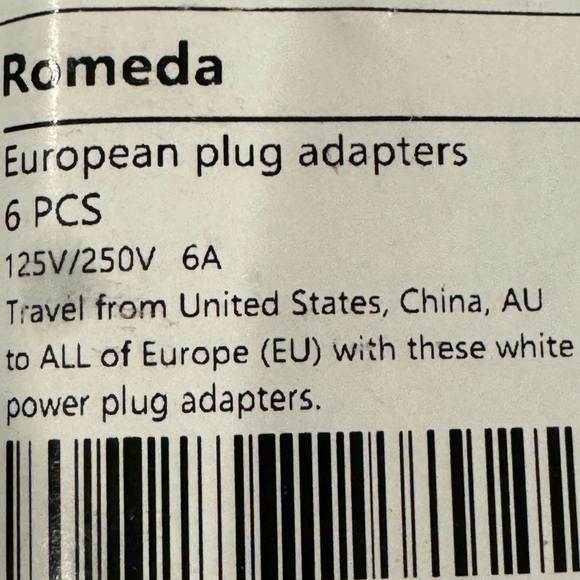 EUROPEAN PLUG ADAPTERS PACK OF 6. 125v/250v - Picture 3 of 3
